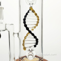 DNA design High End Glass Pipe Straight Tube Dual Functional Perc Factory Wholesale DAB Rig Smoking Set Glass Water Pipe